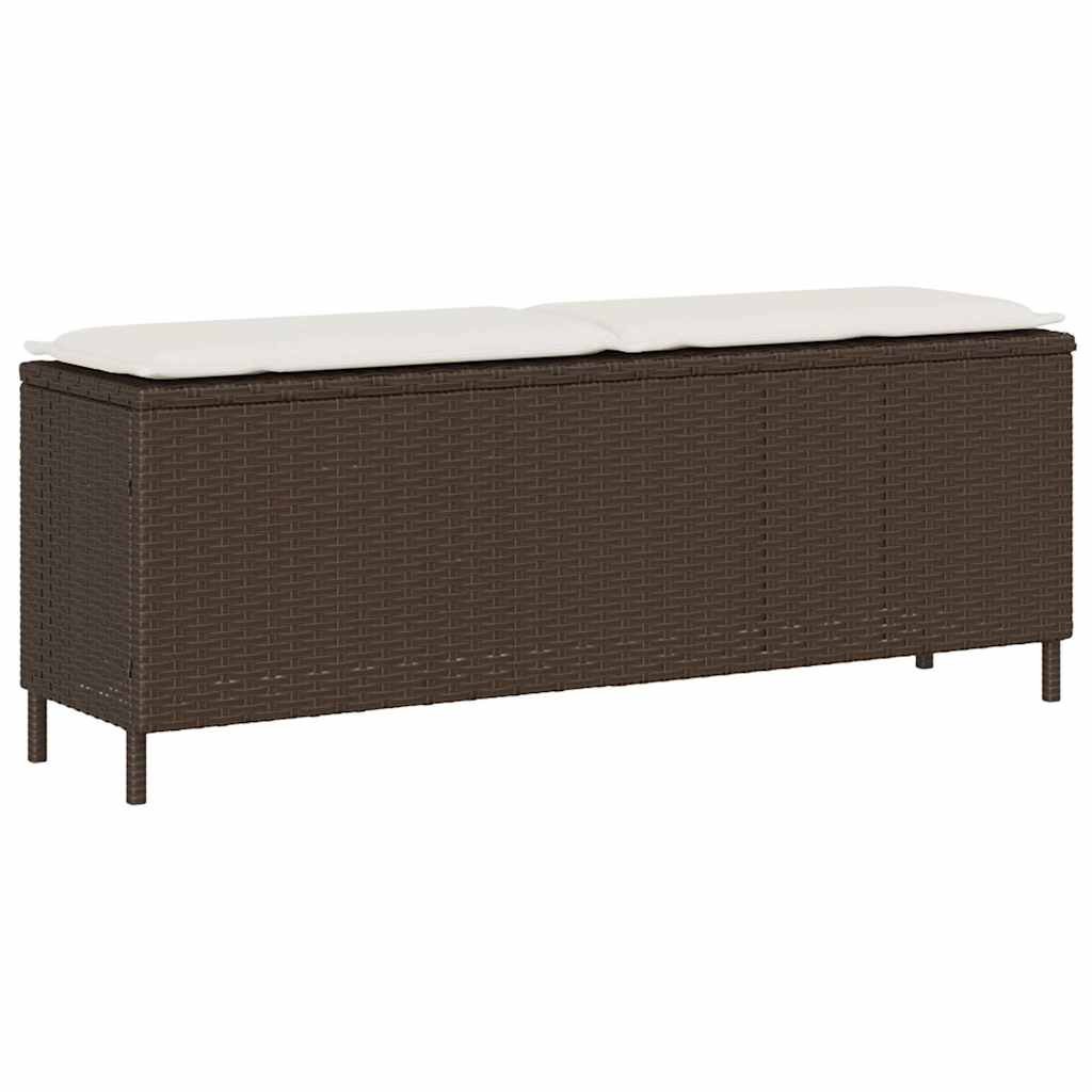 vidaXL Ławka ogrodowa z poduszką Szara 110x30x40,5 cm Polirattan