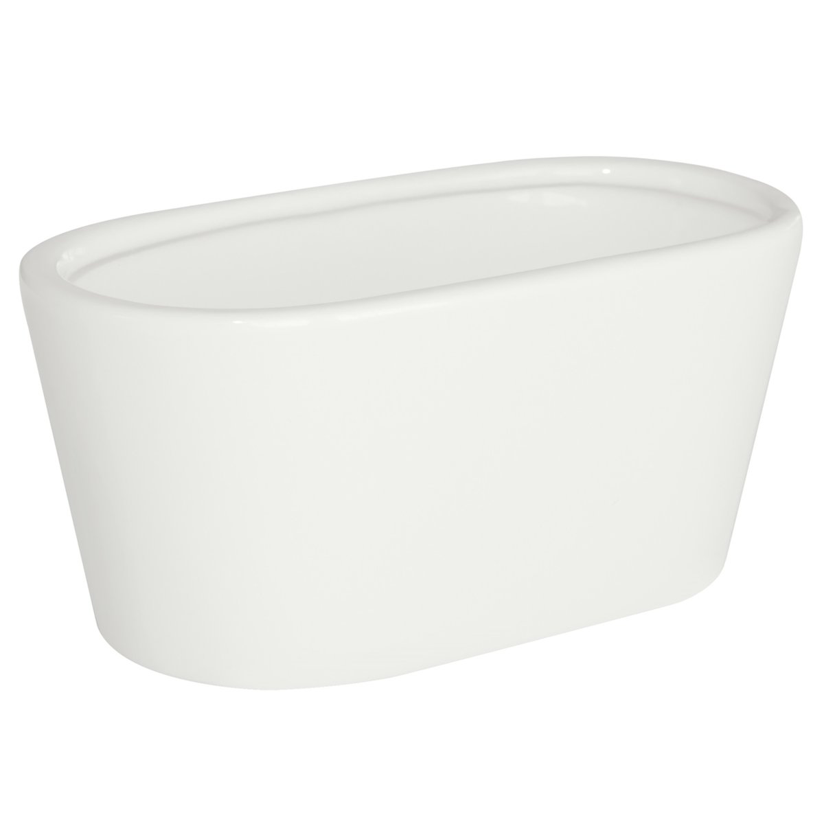 Doniczka osłonka ceramiczna biały połysk owalna 19,5cm storczyk sukulenty