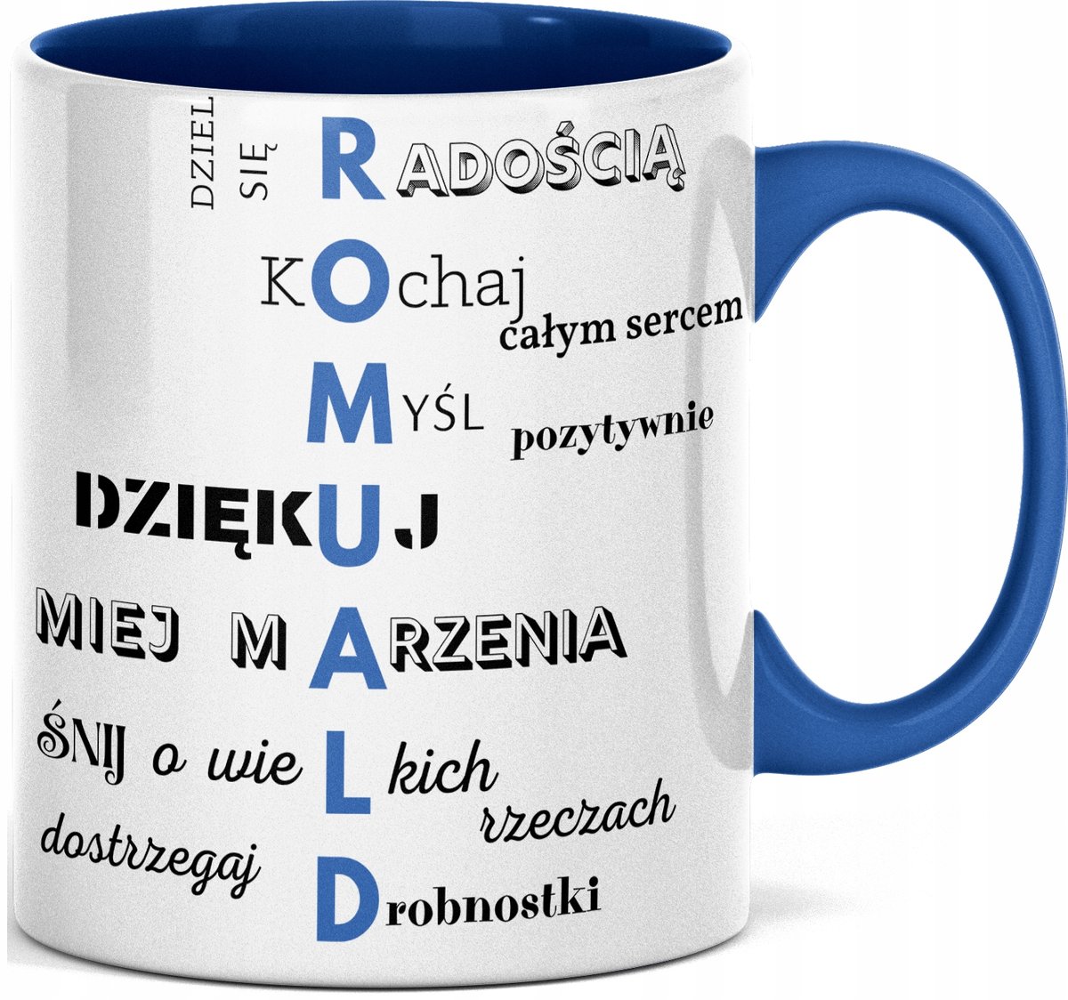 FOTO Kubek imieniem napisem nadrukiem ZDJĘCIEM DLA ROMUALDA IMIĘ ROMUALD