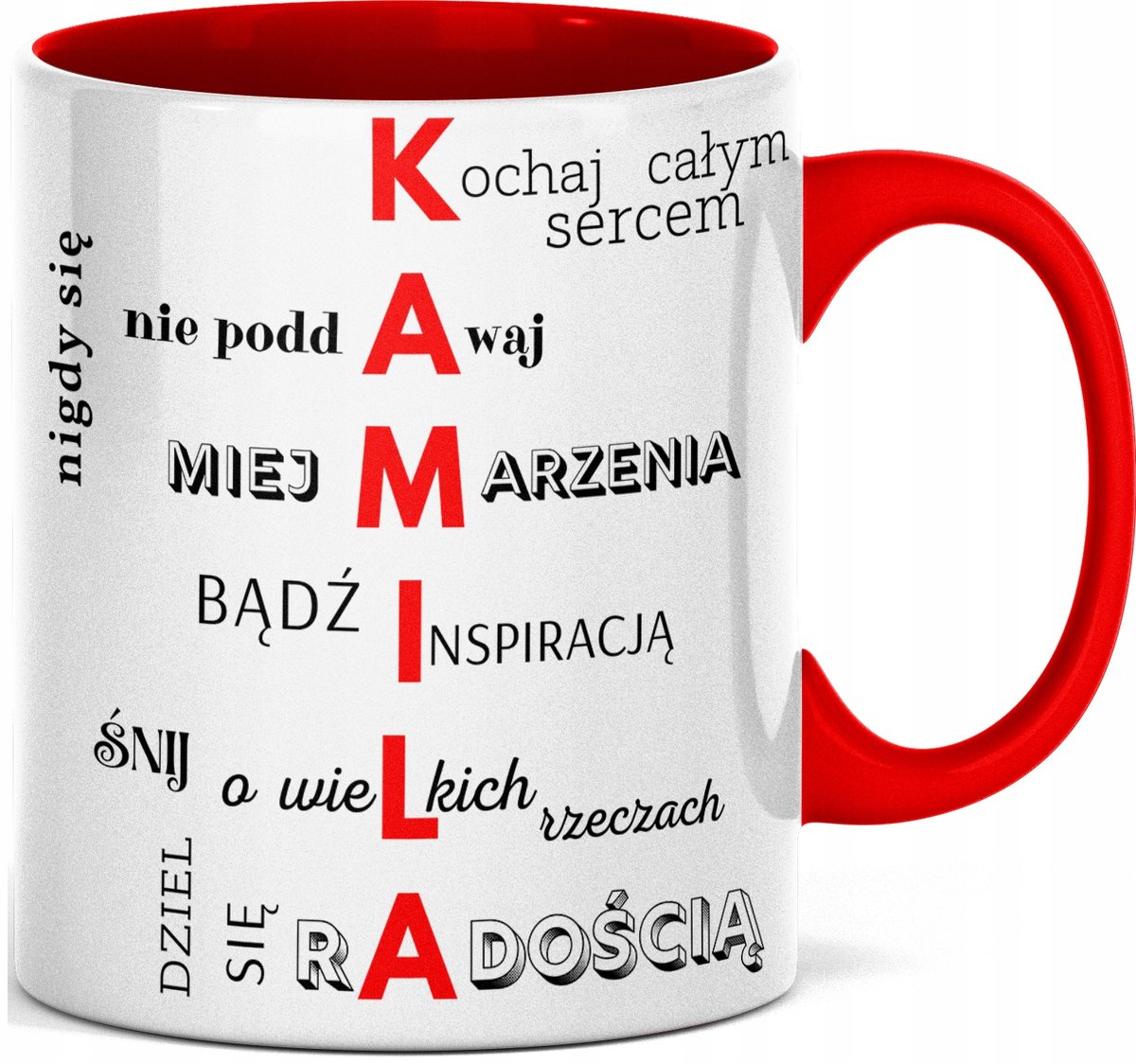 FOTO Kubek imieniem napisem nadrukiem ZDJĘCIEM DLA KAMILI IMIĘ KAMILA