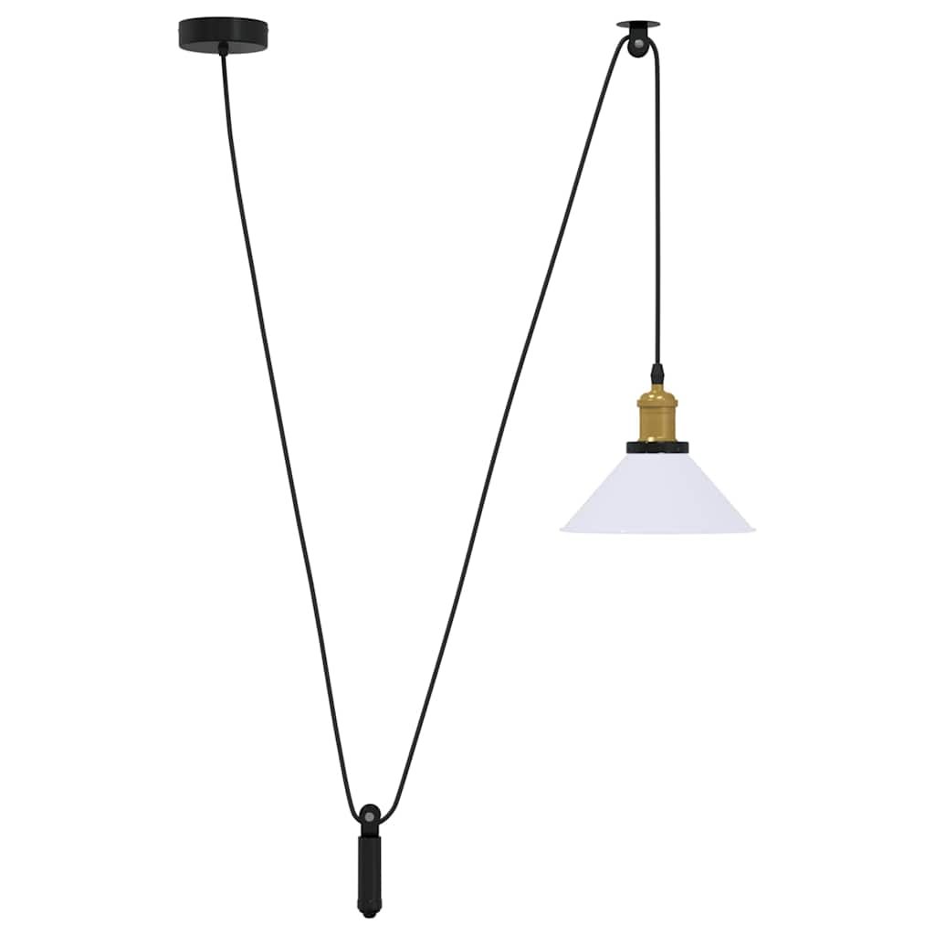 vidaXL Lampa wisząca z regulacją wysokości E27 połysk biały