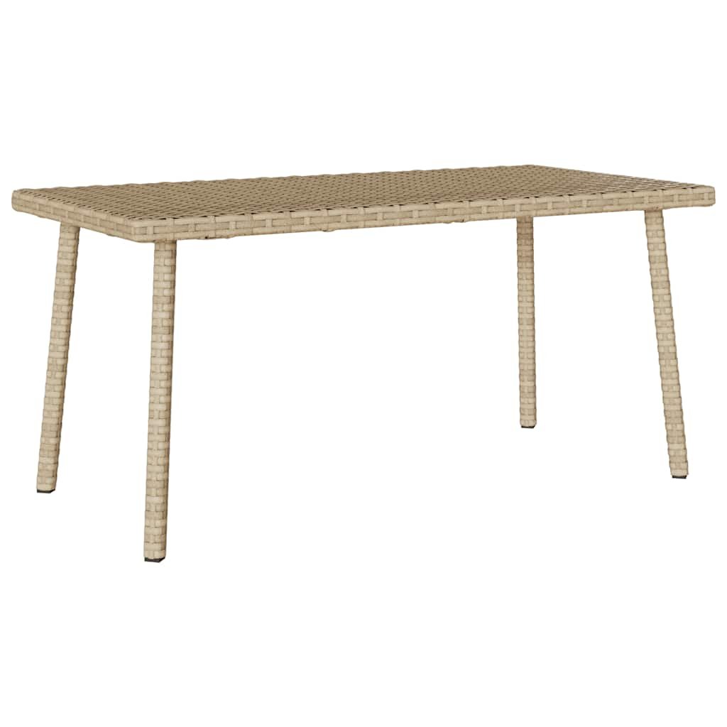 vidaXL Stolik kawowy ogrodowy prostokątny beżowy 80x40x37cm polirattan