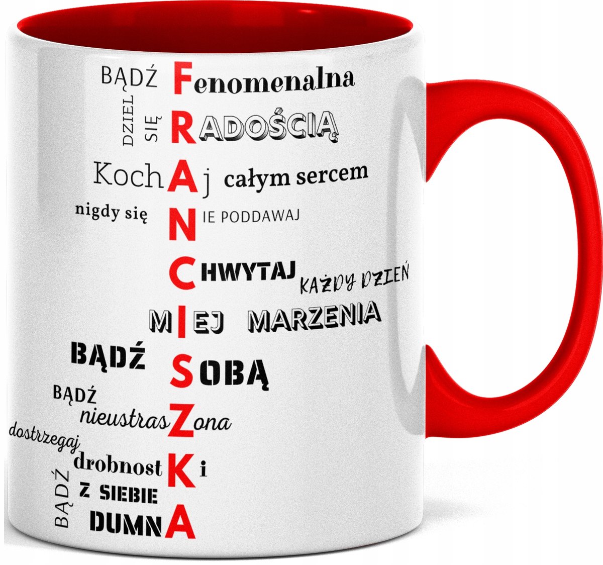 FOTO Kubek imieniem napisem nadrukiem ZDJĘCIEM DLA FRANCISZKI FRANI