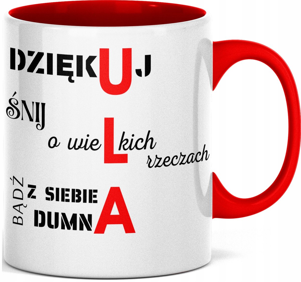 FOTO Kubek imieniem napisem nadrukiem ZDJĘCIEM DLA ULI IMIĘ ULA