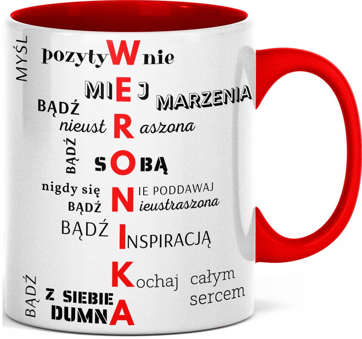 FOTO Kubek imieniem napisem nadrukiem ZDJĘCIEM DLA WERONIKI IMIĘ WERONIKA