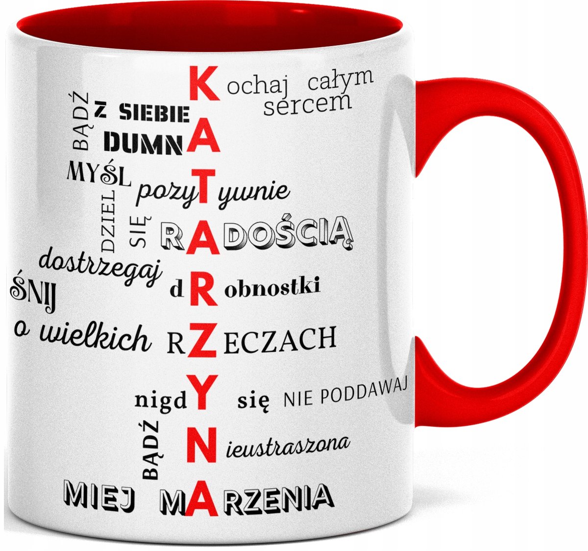 FOTO Kubek imieniem napisem nadrukiem ZDJĘCIEM DLA KATARZYNY IMIĘ KATARZYNA