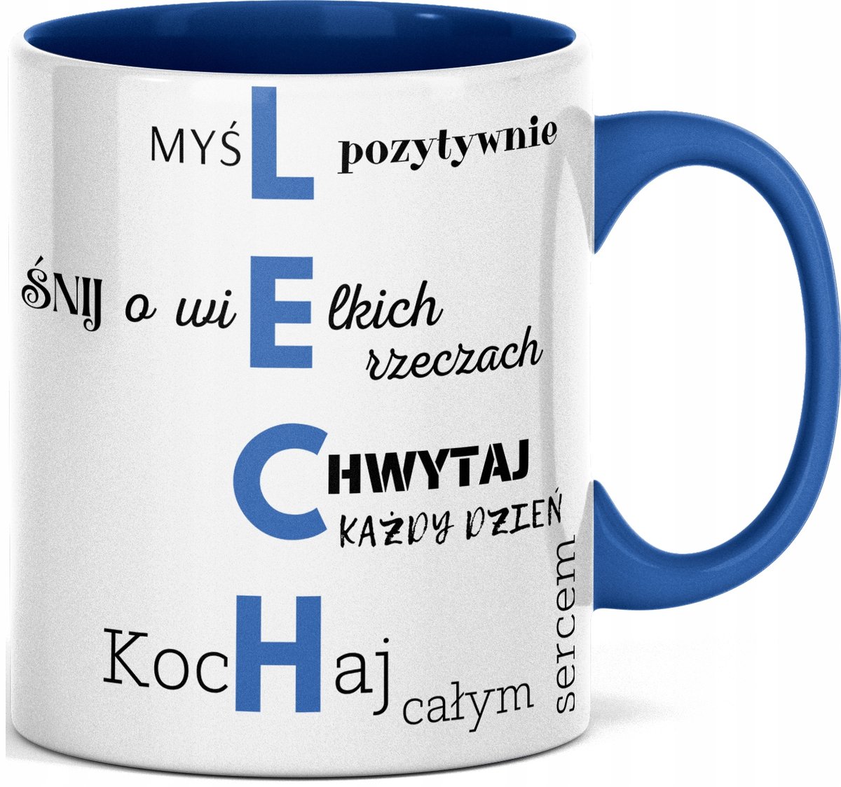 FOTO Kubek imieniem napisem nadrukiem ZDJĘCIEM DLA LECHA IMIĘ LECH