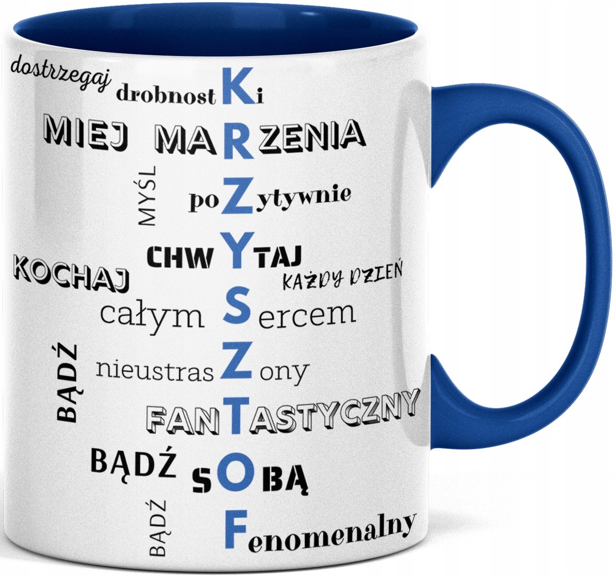 FOTO KUBEK Z WŁASNYM NAPISEM KRZYSZTOF KRZYSZTOFA