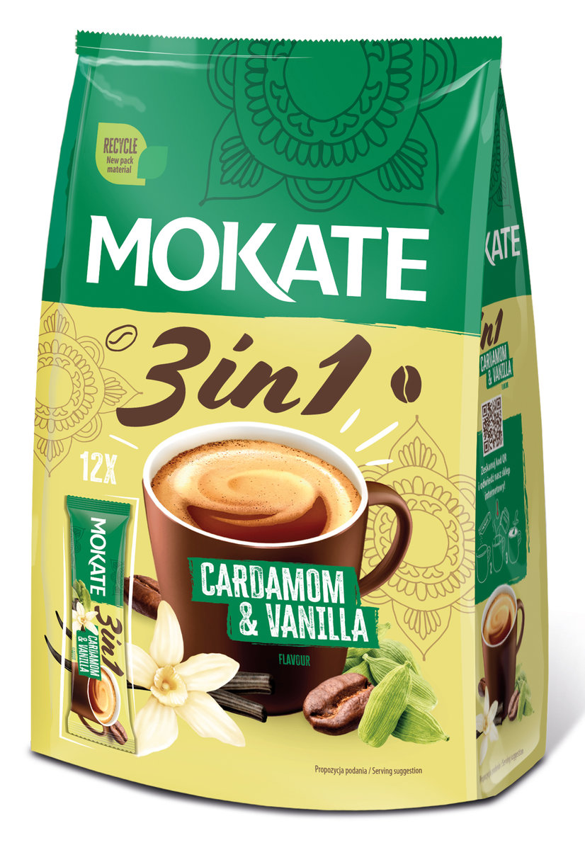 Napój Kawowy Kawa 3w1 Instant Mix Kawowy Kardamon Wanilia Mokate 17gx12
