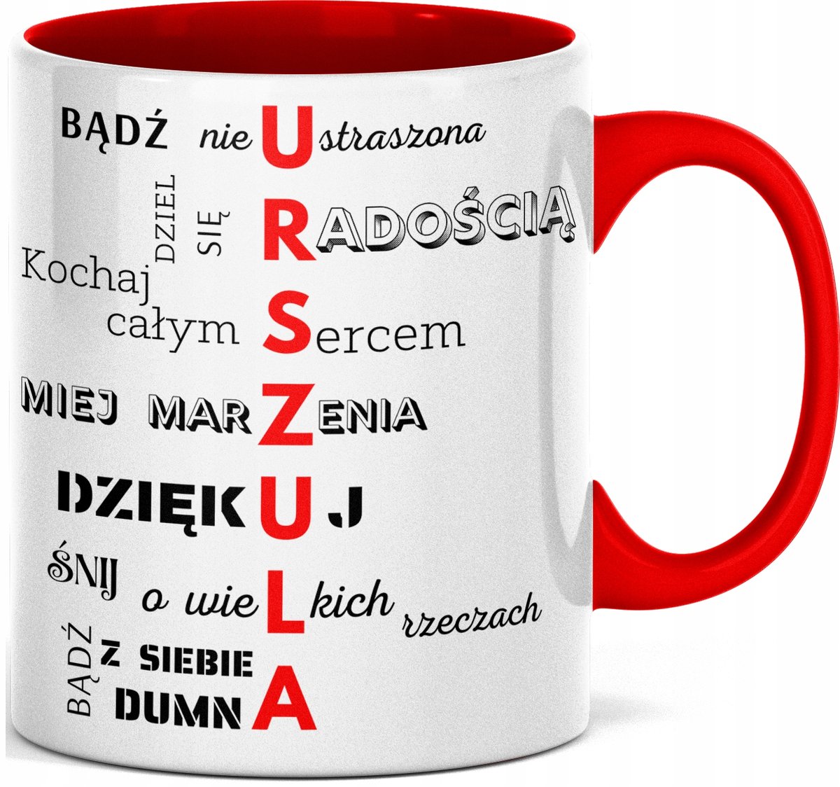 FOTO Kubek imieniem napisem nadrukiem ZDJĘCIEM DLA URSZULI ULI IMIĘ URSZULA