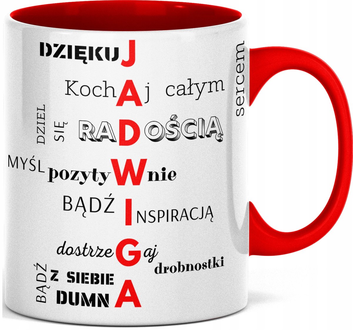FOTO Kubek imieniem napisem nadrukiem ZDJĘCIEM DLA JADWIGI IMIĘ JADWIGA