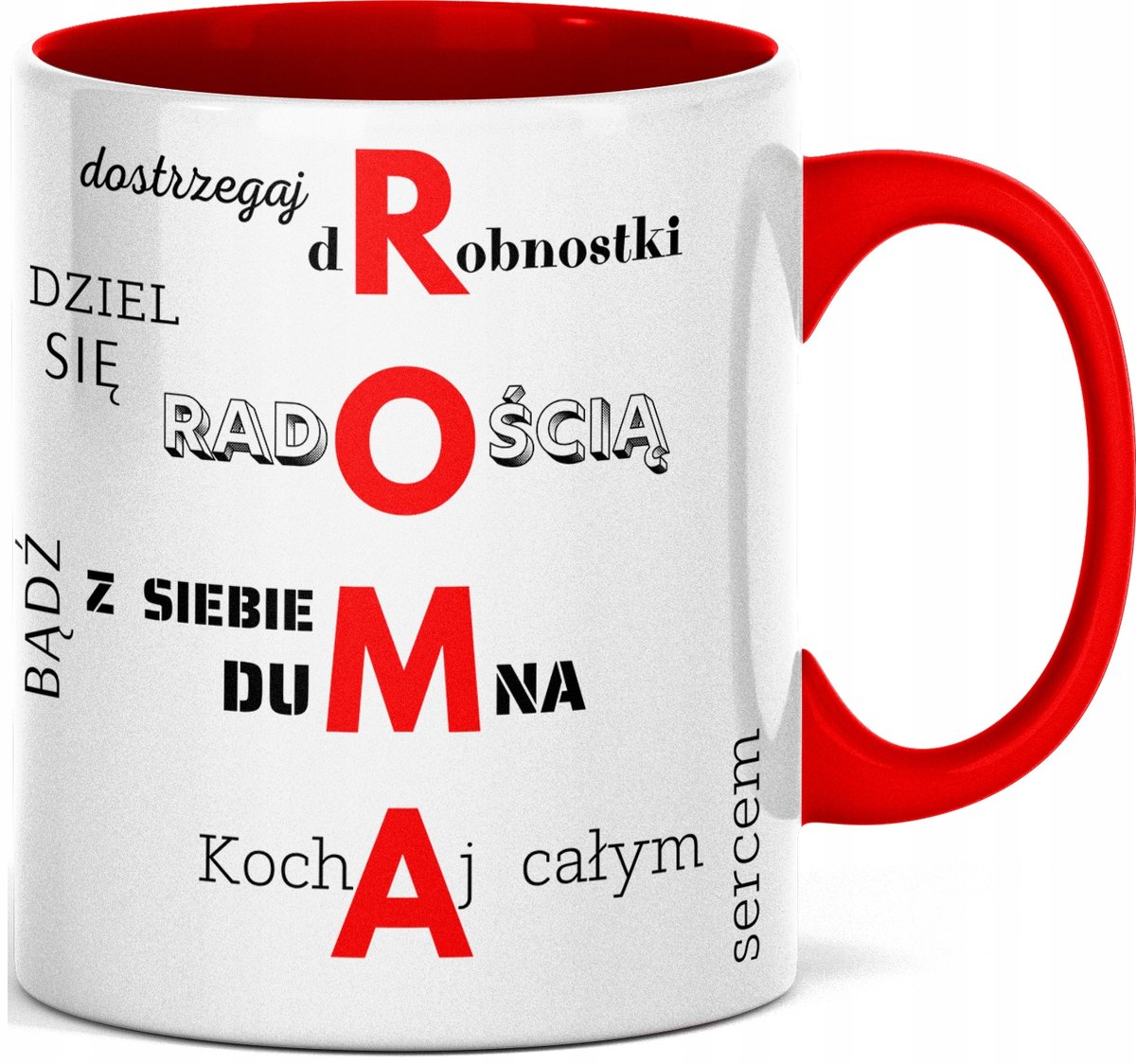 FOTO Kubek imieniem napisem nadrukiem ZDJĘCIEM DLA ROMY IMIĘ ROMA