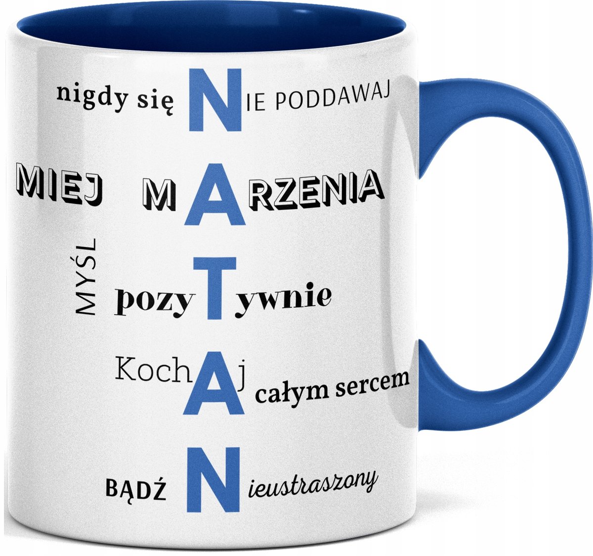 FOTO Kubek imieniem napisem nadrukiem ZDJĘCIEM DLA NATANA IMIĘ NATAN