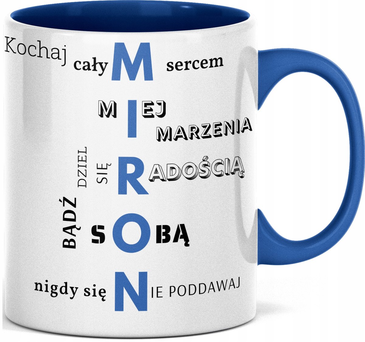 FOTO Kubek imieniem napisem nadrukiem ZDJĘCIEM DLA MIRONA IMIĘ MIRON