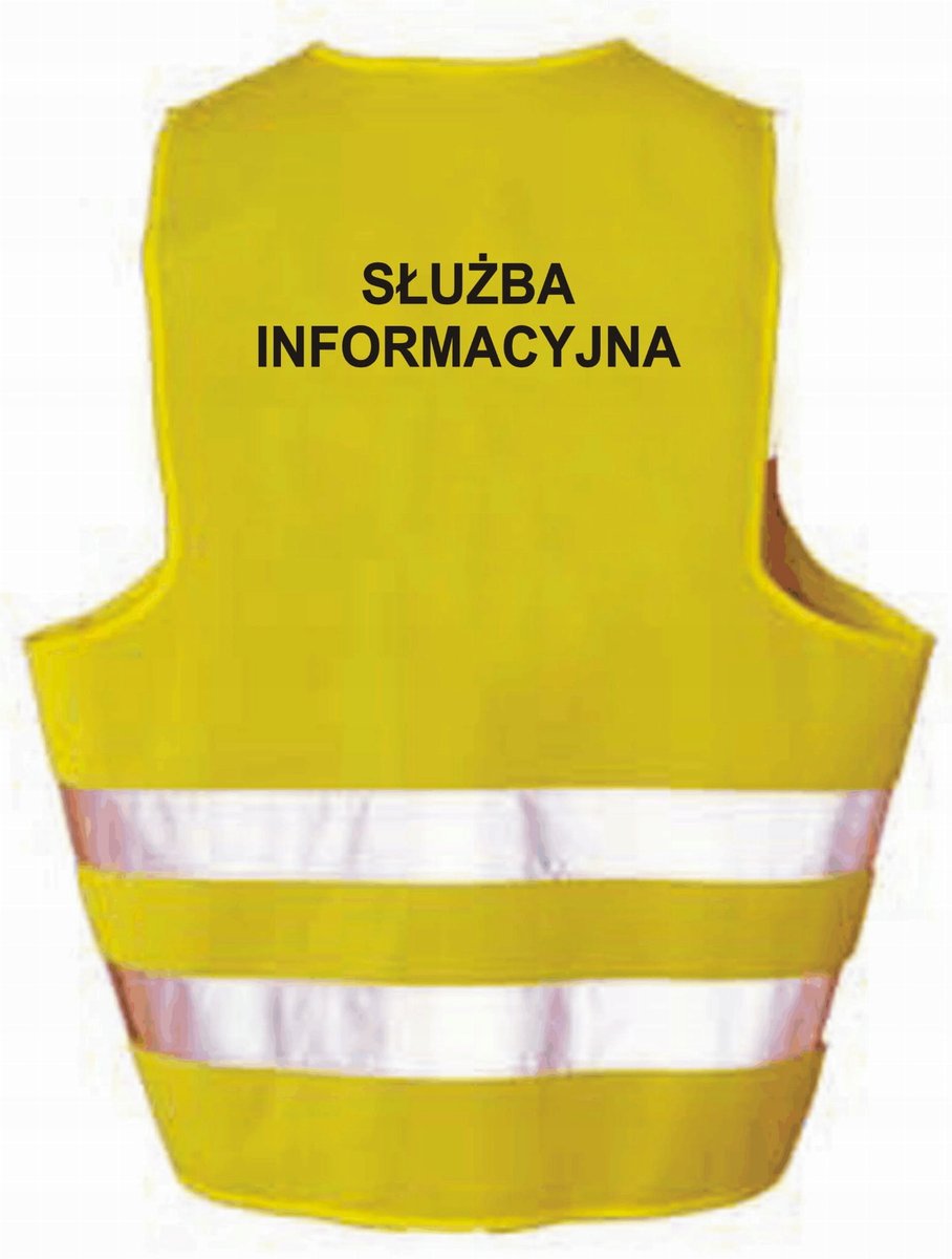 SŁUŻBA INFORMACYJNA - Kamizelka z nadrukiem ostrzegawcza odblaskowa robocza LIBRES POLSKA SP