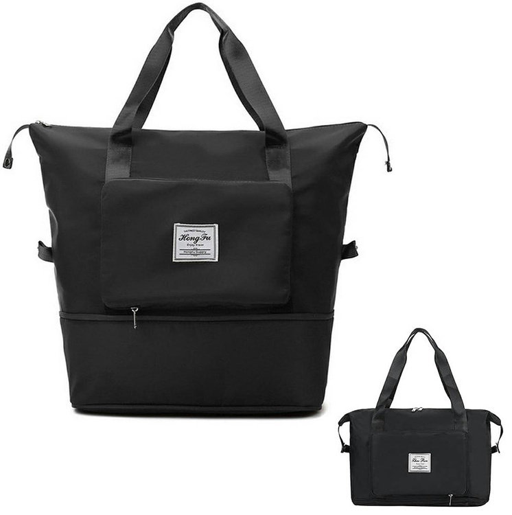 Praktyczna torba podróżna z rozkładanym dnem - pojemna, lekka i wygodna w podróży czarna DA80A