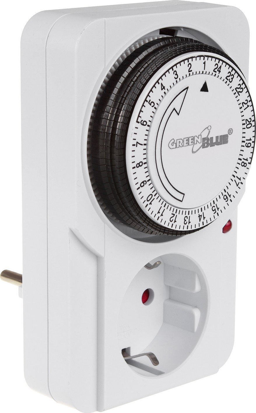 GreenBlue Włącznik czasowy - timer mechaniczny , 48 programów, max. obciążenie 16A, IP20, GB360 F