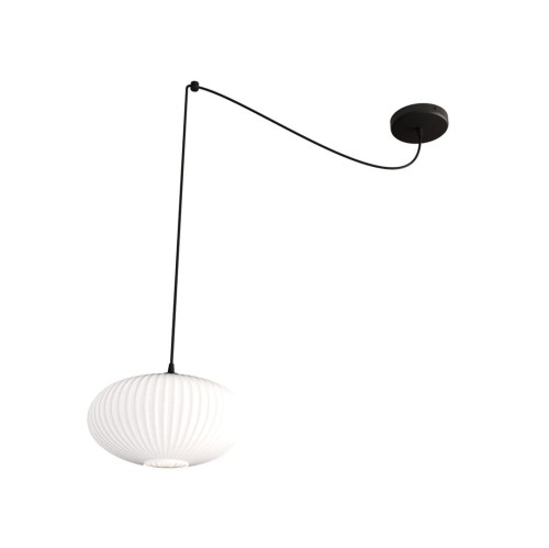 Origo lampa wisząca 1xE27 czarna/opal 1374/1