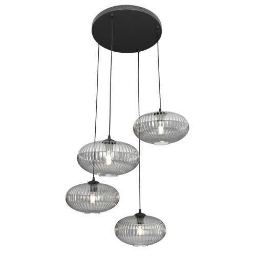 Coco lampa wisząca 4xE27 czarna/grafit 1377/4PREM