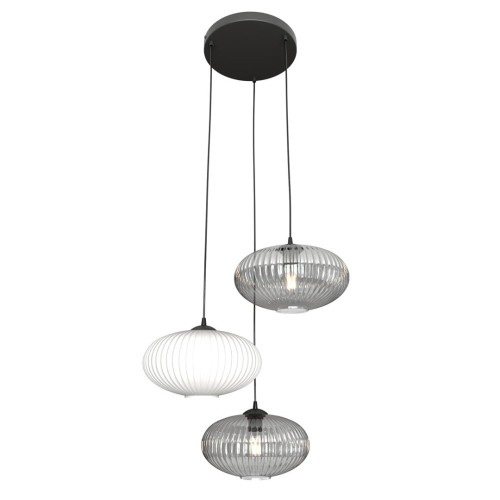 Coco lampa wisząca 3xE27 czarna/mix 1378/3PREM