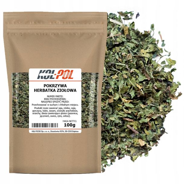 Pokrzywa Herbata Ziołowa 100g Liście pokrzywy suszona naturalna Kol-Pol
