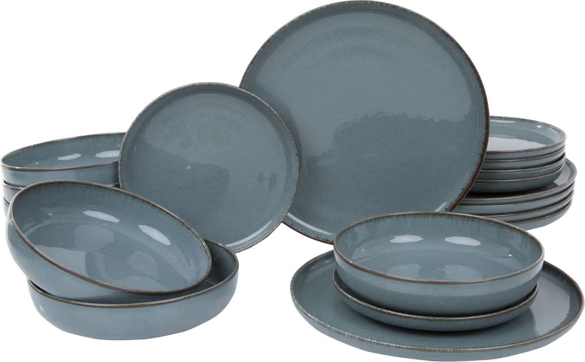 Serwis obiadowy Ambition Craft dla 6 osób niebieski 18-elementowy (5904134202086)