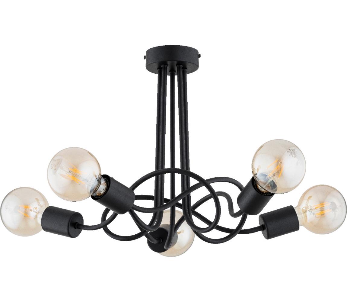 Żyrandol natynkowy WINGO 5xE27/15W/230V czarny