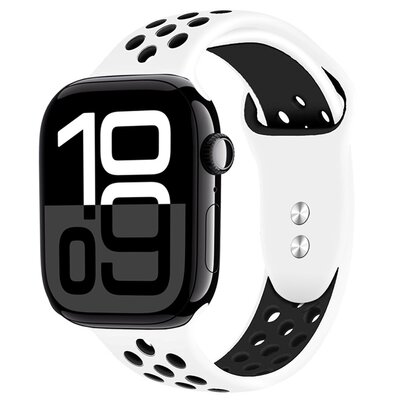 Crong Duo Sport - Pasek do Apple Watch 38/40/41/42 mm (biały/czarny)