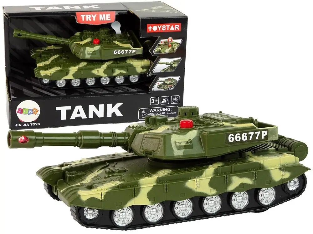 Czołg napęd frykcyjny dźwięk światła - Leantoys