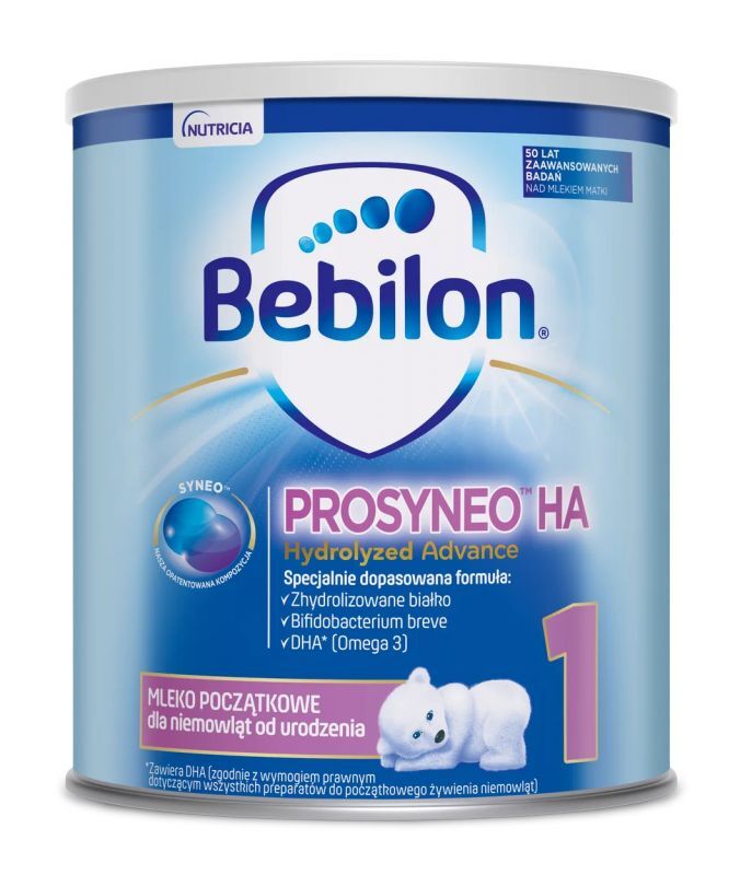 Bebilon Prosyneo HA Hydrolyzed Advance 1 Mleko początkowe dla niemowląt od urodzenia, 400 g (data ważności: 22.05.2025)