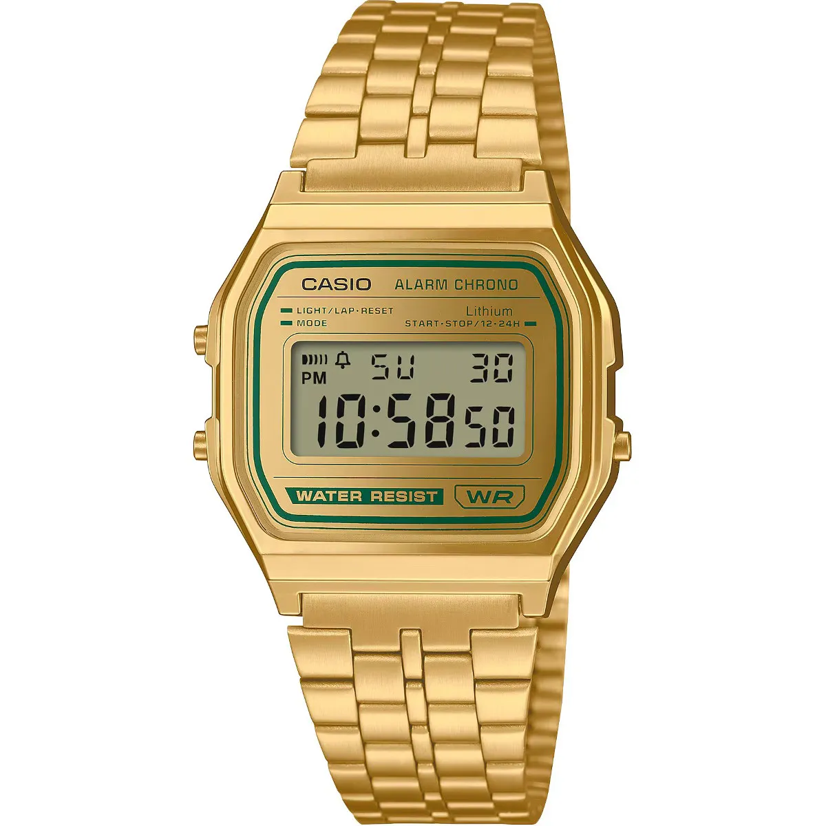 Casio Vintage A158WEGV-9AEF złoty zegarek w stylu retro z wyświetlaczem