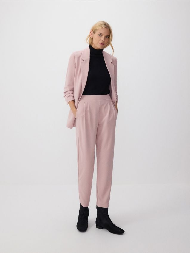 Reserved - Spodnie jogger - pastelowy róż