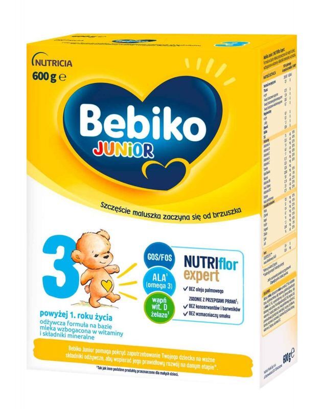 Bebiko Junior 3 NUTRIflor Expert powyżej 1. roku życia, 600 g