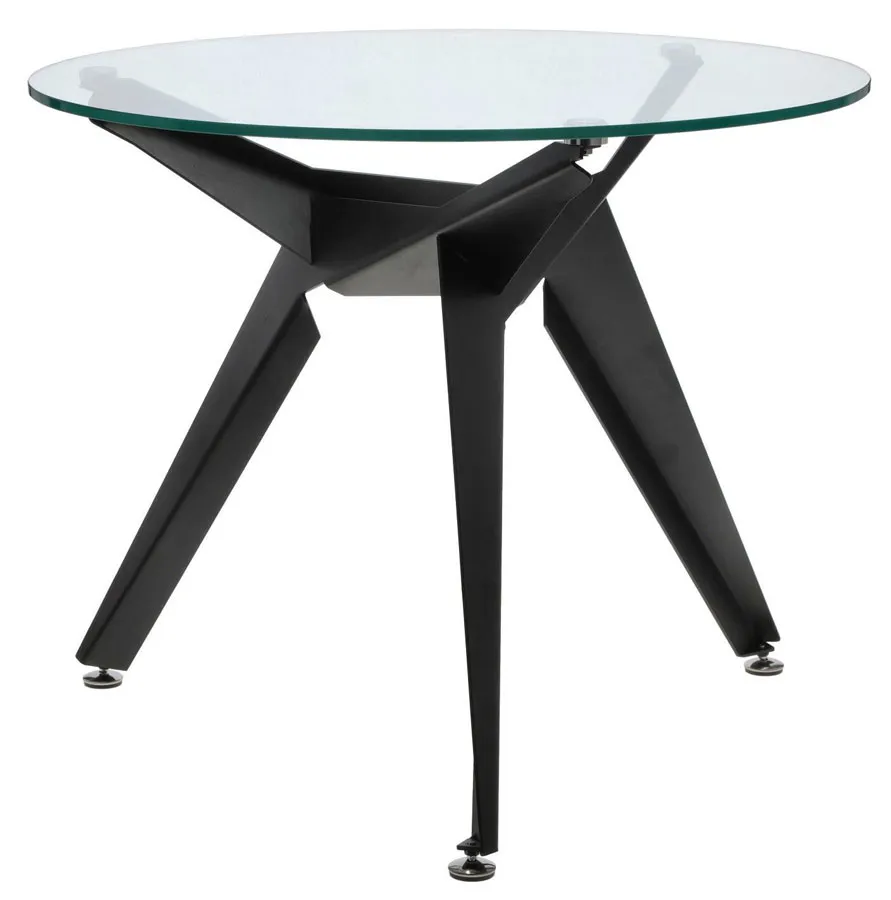 Szklany czarny stół ze stalową ramą E0-A06