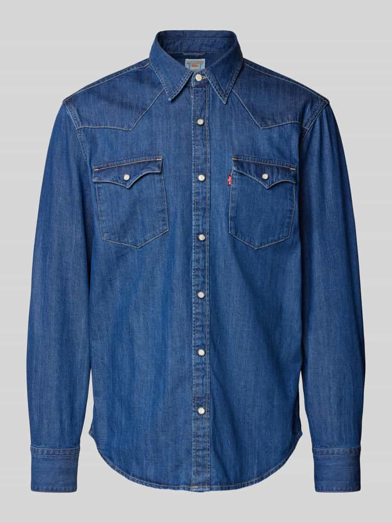 Koszula jeansowa o kroju regular fit z detalem z logo model ‘BARSTOW’