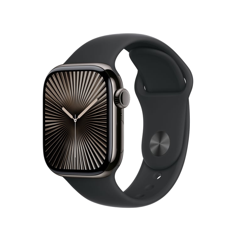 Apple Watch 10 GPS + Cellular 42mm z tytanu łupkowym pasek sportowy S/M Czarny