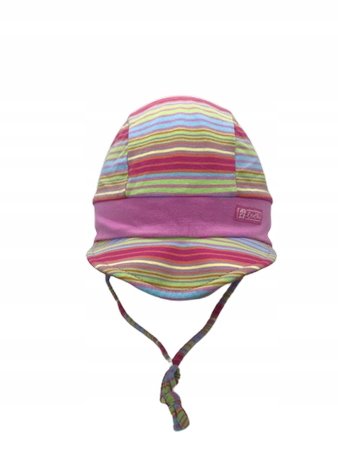 Czapka dziecięca wiosenna Doll z troczkami i daszkiem UV 43
