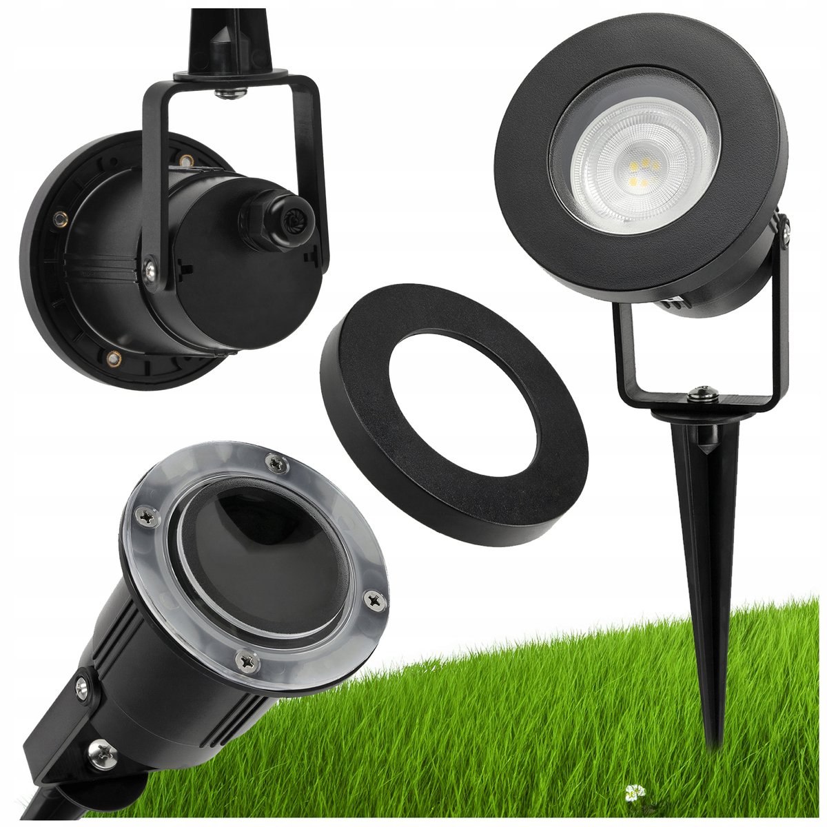 Lampa Ogrodowa LED Reflektor Wbijana GU10 IP65 Szczelna Solidna Obudowa