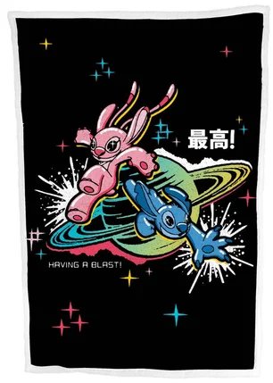 Kocyk sherpa Stitch Angel Planet 100x3x150 cm Homadict