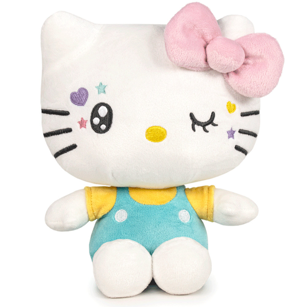 Hello Kitty Oryginalna Maskotka 17 Cm Turkusowe Ogrodniczki Przytulanka