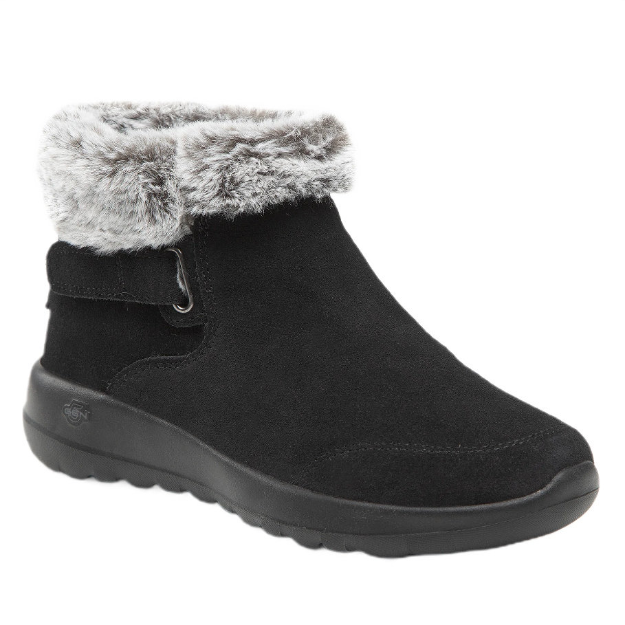 Buty zimowe damskie Skechers Botki On-The-Go zamszowe czarne 36,5 EU