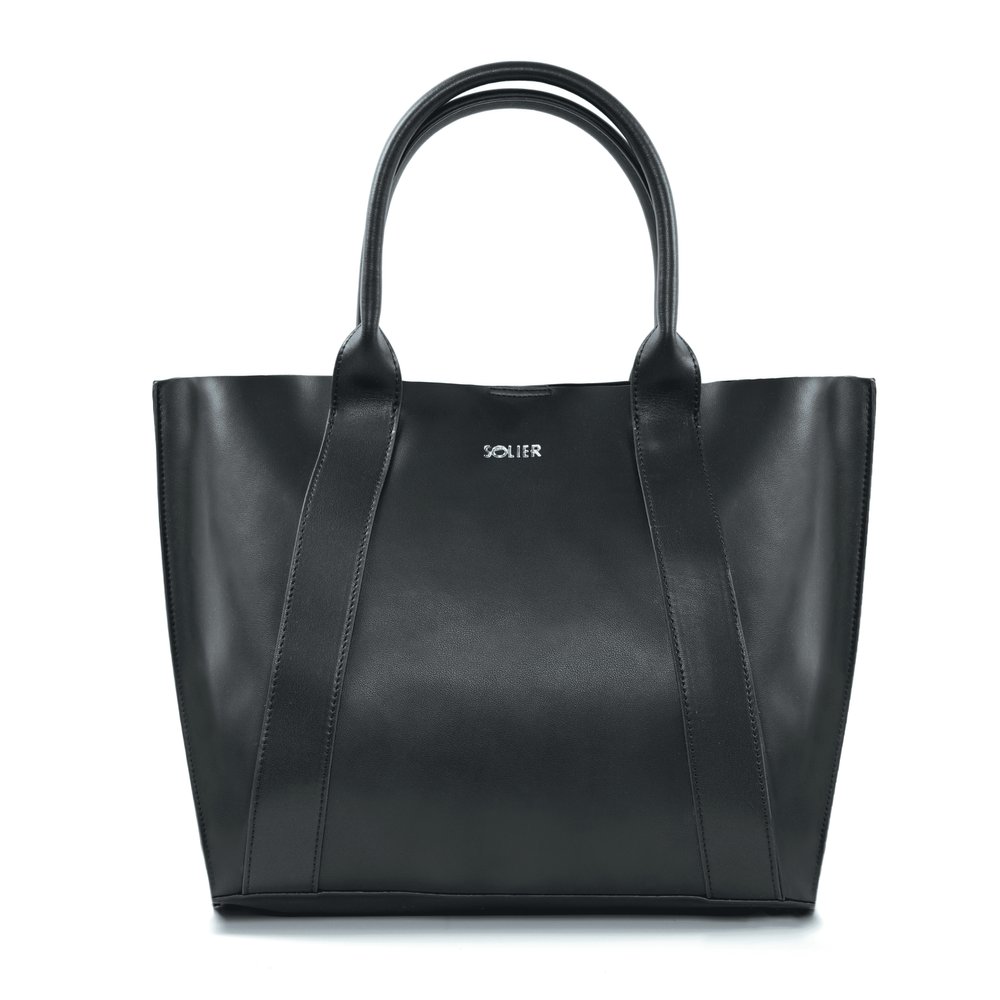 Torba shopper damska Skórzana Czarna