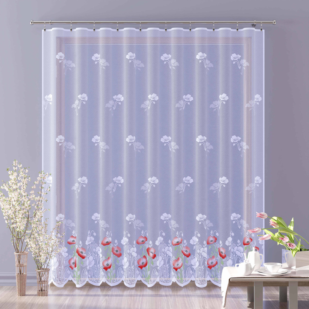 Firanka malowana Maki 300X250 S319