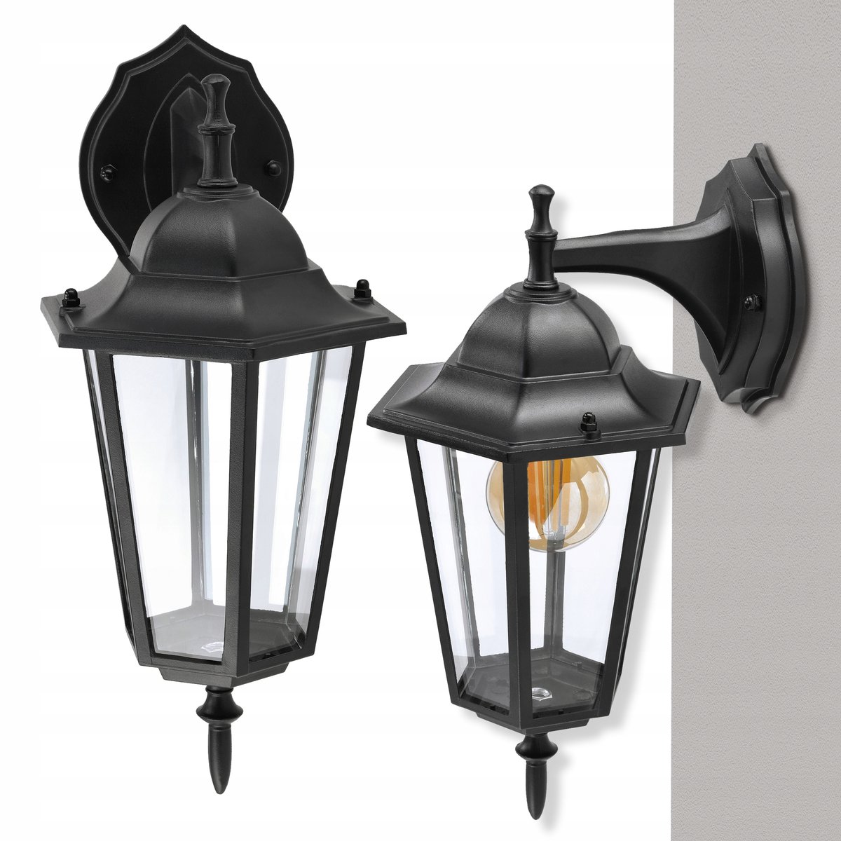 Kinkiet Ogrodowy Lampa Elewacyjna Zewnętrzna Latarnia Ścienna 1x E27 LED