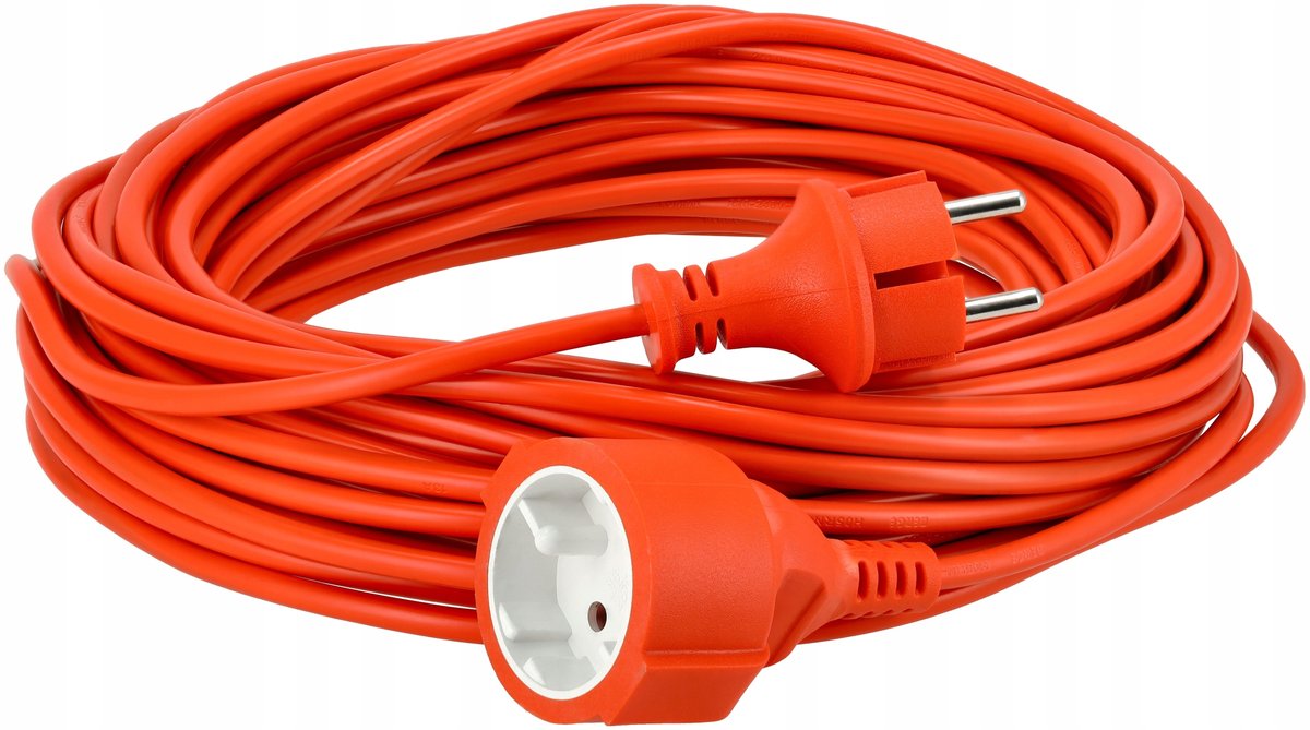 Przedłużacz 20m Ogrodowy Do Kosiarki Budowlany Długi 230V 2x1mm2 13A 2000W