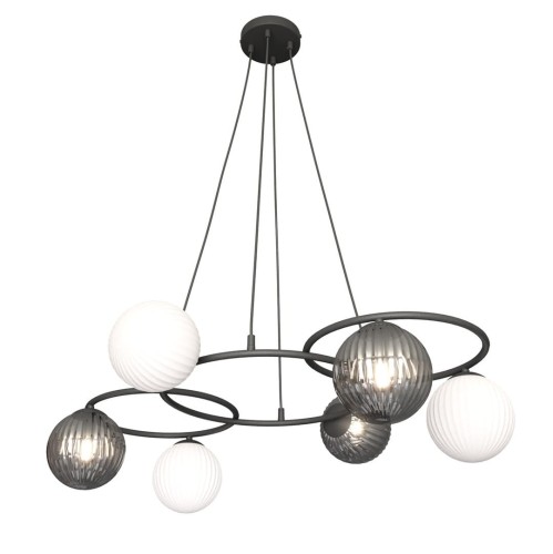Libra lampa wisząca 6xE27 czarna/mix 1382/6