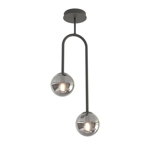 Atria lampa sufitowa 2xE14 czarna/grafit 1384/2