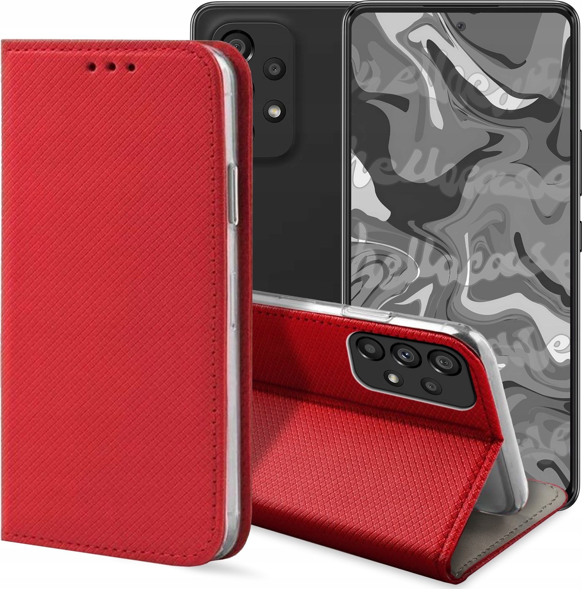 Hello Case ETUI Z KLAPKĄ DO Samsung Galaxy A53 5G CZERWONE ZAMYKANE MAGNETYCZNE