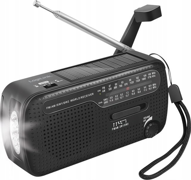 Radio LogiLink Logilink Dynamo-Handkurbel-Radio m.Solarpanel&Taschenlampe SP0061