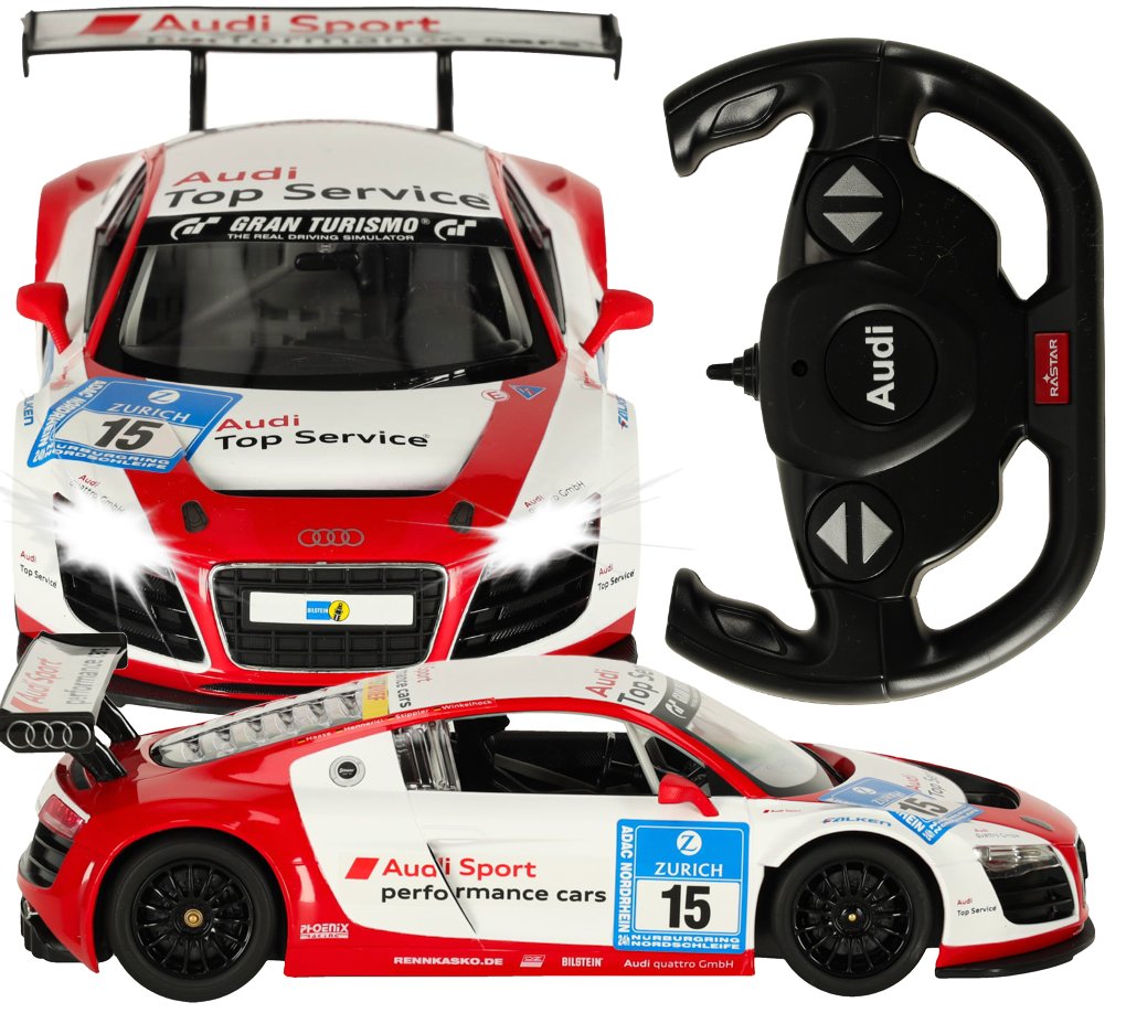 Autko Zdalnie Sterowane Rastar AUDI R8 LMS Samochód Auto Na Pilot 2,4 GHz RC 1:14